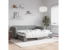 Vidaxl Sofá-cama C/ Gavetão E Colchões 90x200 Cm Tecido Cinzento-claro