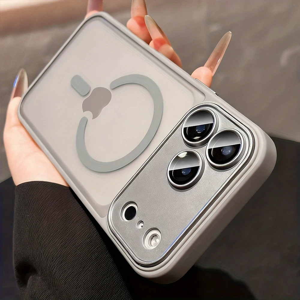 Capa Magnética À Prova De Choque Para Iphone (cinza, Iphone 15)