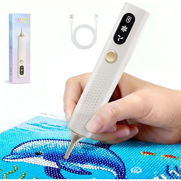 Caneta Elétrica para Pintura com Diamantes, Caneta a Vácuo Sem Fio para Arte com Diamantes AQUAFORGE (sem Necessidade de Cera)