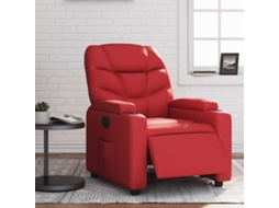 Vidaxl Poltrona Reclinável Elétrica Couro Artificial Vermelho