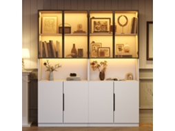 Vitrine Led Branca 30x160x200cm, Vidro, Ajustável. Cs