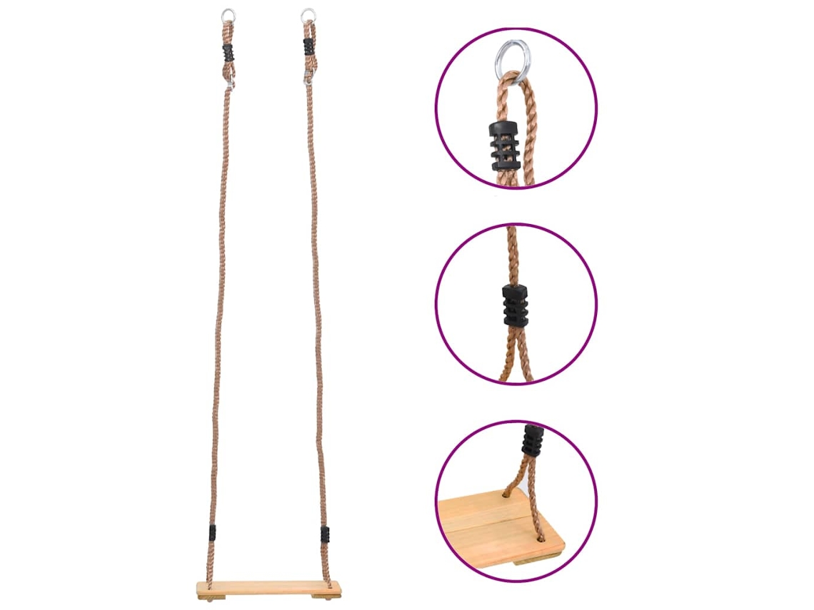 Board Swing, Board Swings Vidaxl Marrom Madeira De Pinho