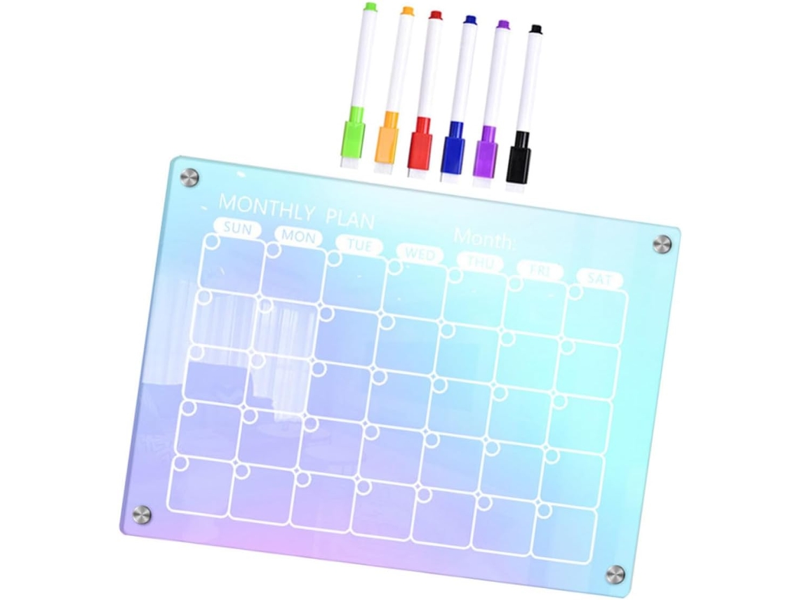 Tableau Blanc Hebdomadaire Em Acrylique Surface Lisse Et Design Criativo Effaçable À Sec Para Refrigerador