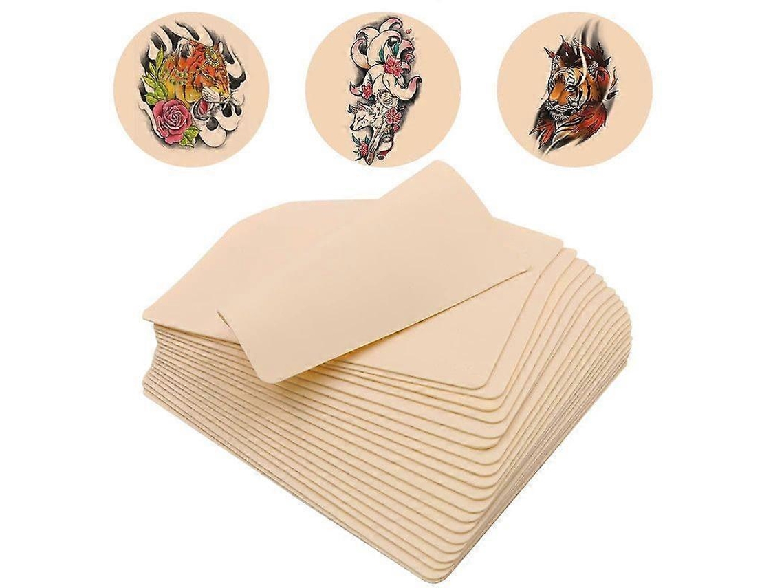 Pele Falsa Tatuagem 12 Folhas Duas Faces 8x6 Branco Prática