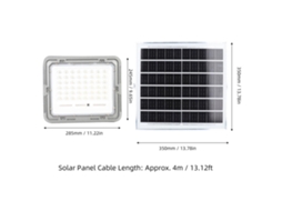 Laxiscreed Holofote Solar Led Ip66 À Prova D'água Com Controlo Remoto, Iluminação Exterior De Alta Performance