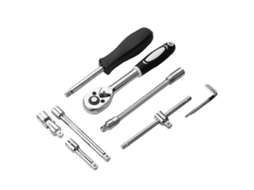 Set De Chave De Rosca Y Socket 1/4" Com Caixa Para Reparos De Carros, Motos E Casa