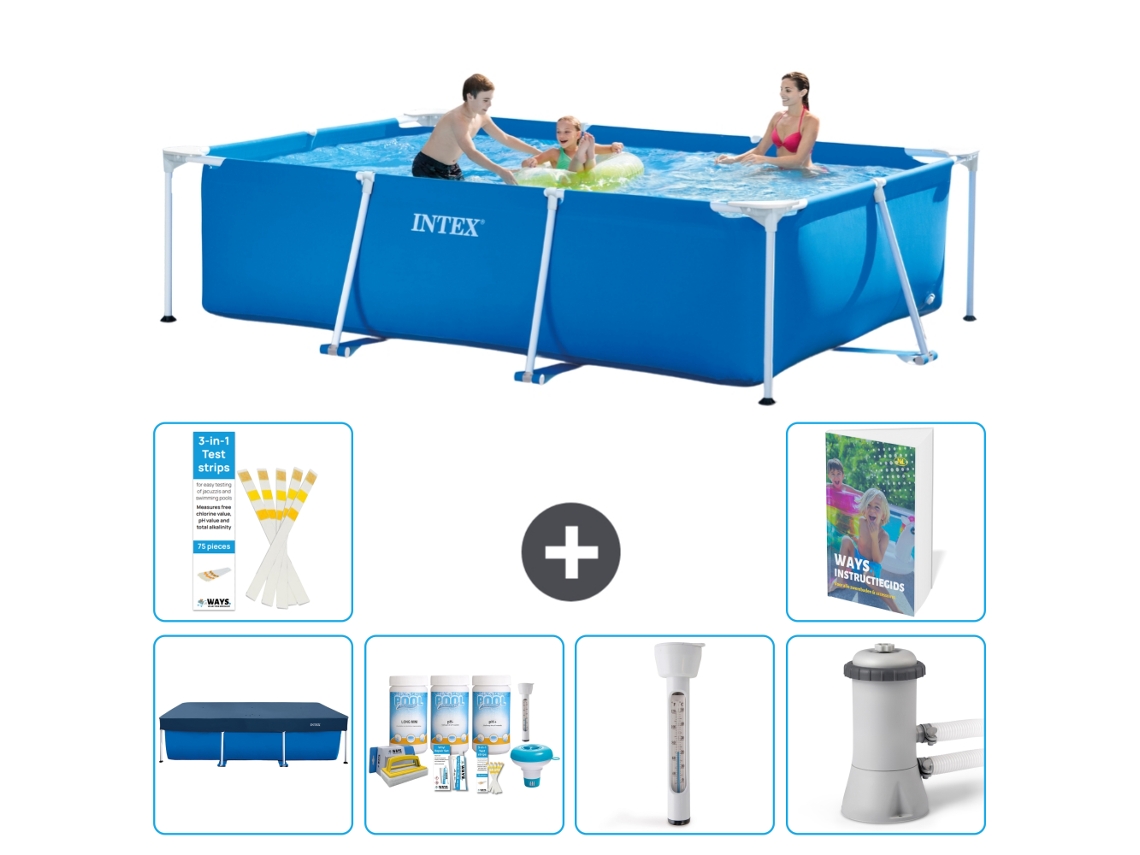 Intex Piscina Com Estrutura Retangular - 300x200x75 Cm - 7-peças S52