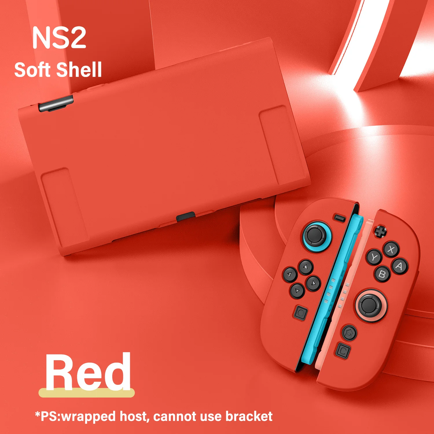 Capa Proteção Split Para Nintendo Switch2 Resistente A Choques Dock Compatível 1pc Capa Macia Vermelha