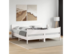 Vidaxl Cama Sem Colchão 200x200 Cm Madeira De Pinho Maciça Branco