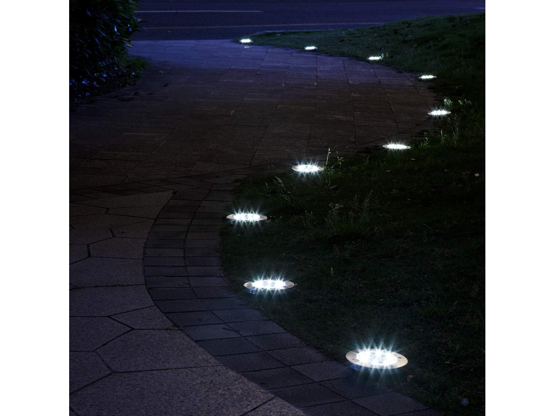 Solpex Pacote Com 8 Luzes De Solo Movidas A Energia Solar, 8 Luzes Solares Led, Luzes De Jardim Externas À Prova Dágua Para Deck Aquaforge