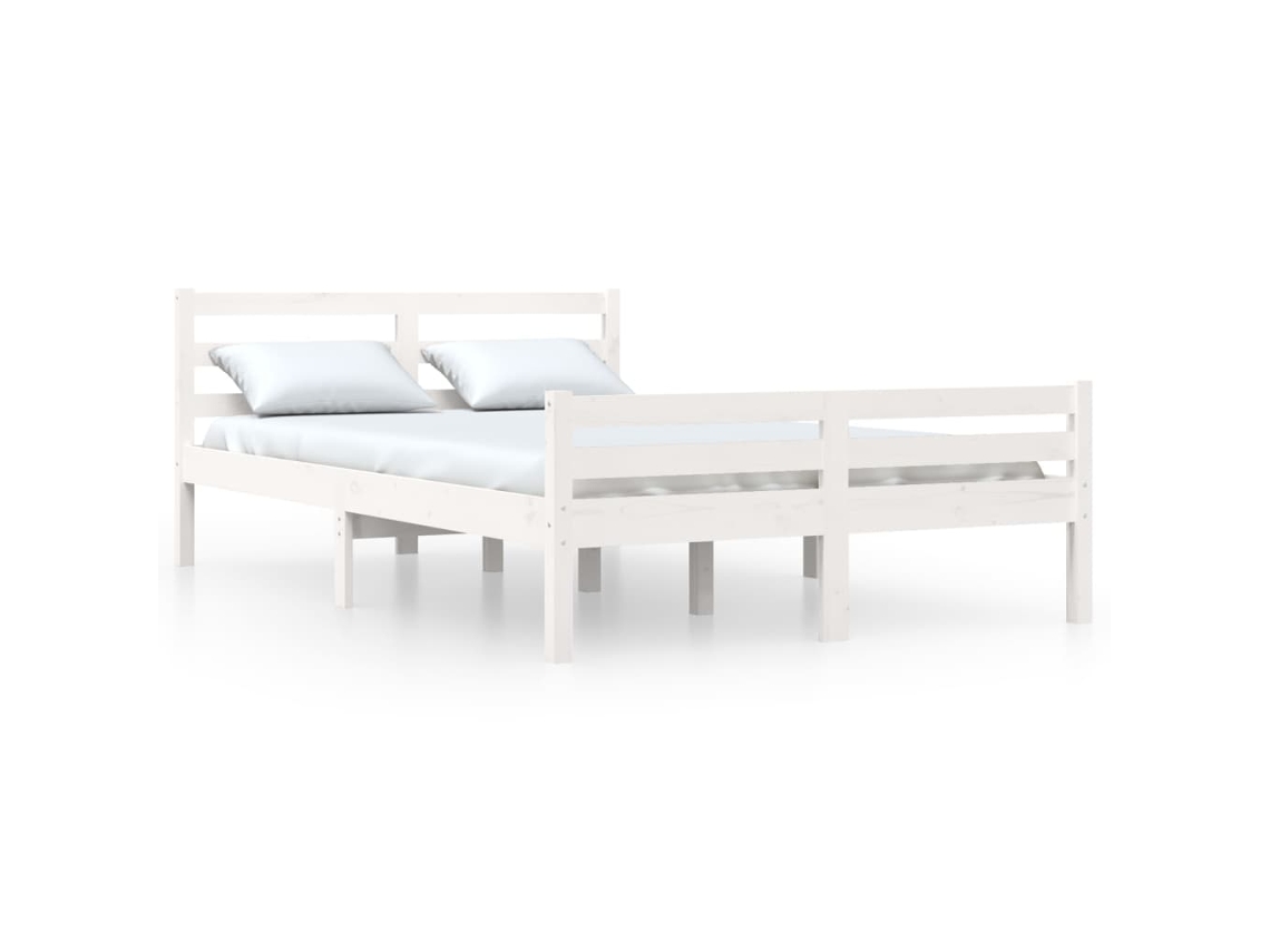 Bed Frame, Bed Frames Vidaxl Branco Madeira (140 X 200 Cm)