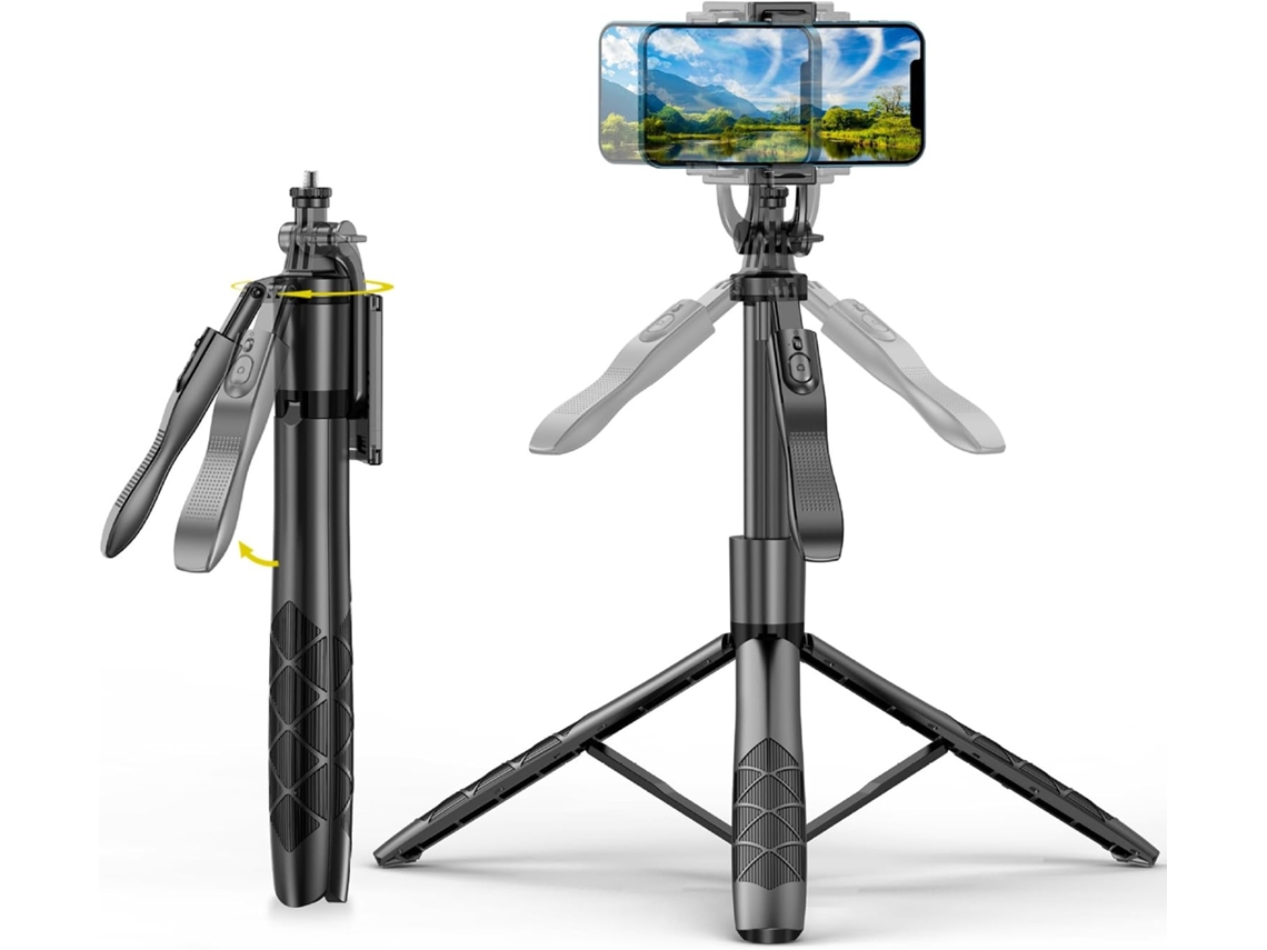 Tripé Ajustável De Alumínio Para Celular, Ideal Para Fotos E Vídeos Com Smartphone (preto)