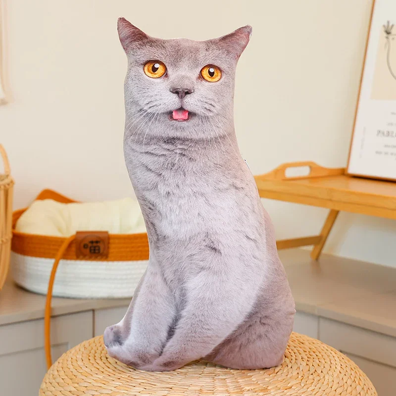 Brinquedo de Pelúcia Realista de Gato em 3d com Enchimento Macio MDUG (estilo 5, 48 Cm)