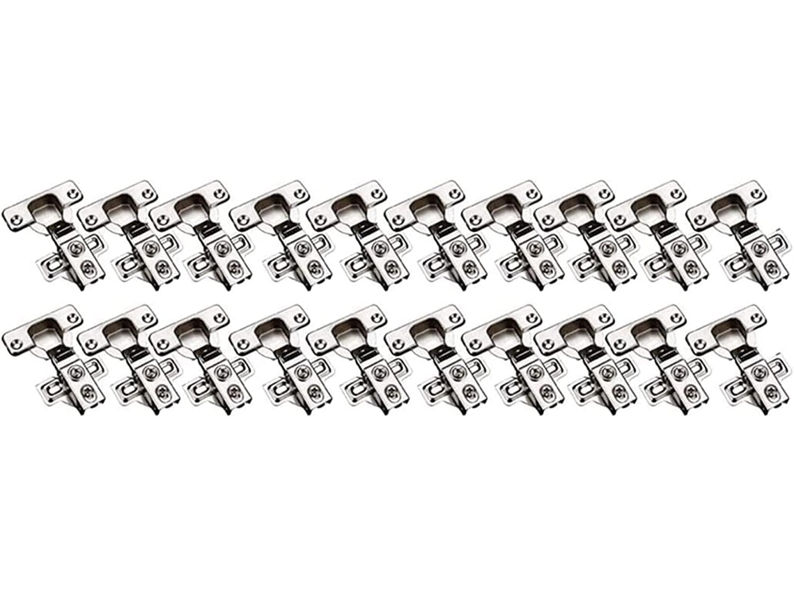 Conjunto De 20 Dobradiças Fechamento Suave Em Níquel Acetinado Para