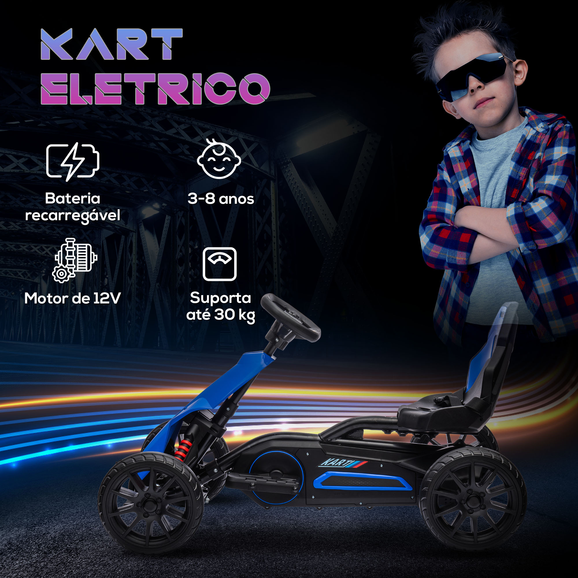 Homcom Moto Elétrica Crianças 3-8 Anos Bateria 12 V