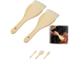 Pincel Para Untar Carnes Com Cerdas De Lã Natural E Cabo De Madeira