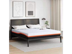 Vidaxl Colchão Branco E Cinza 200 X 200 Cm Tecido Jacquard
