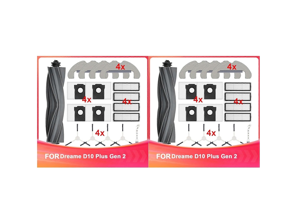 Kit De Acessórios Com 2 Peças Para O Aspirador Dreame D10 Plus Gen 2 - Inclui Escova Principal, Sacos Para Pó, Panos De Limpeza, Filtros Hepa E_ptg
