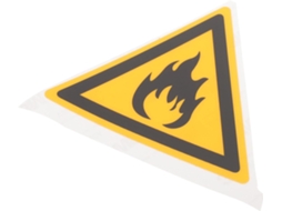 Etiqueta Amarela De Pet Para Advertência De Inflamabilidade E Prevenção De Incêndios.