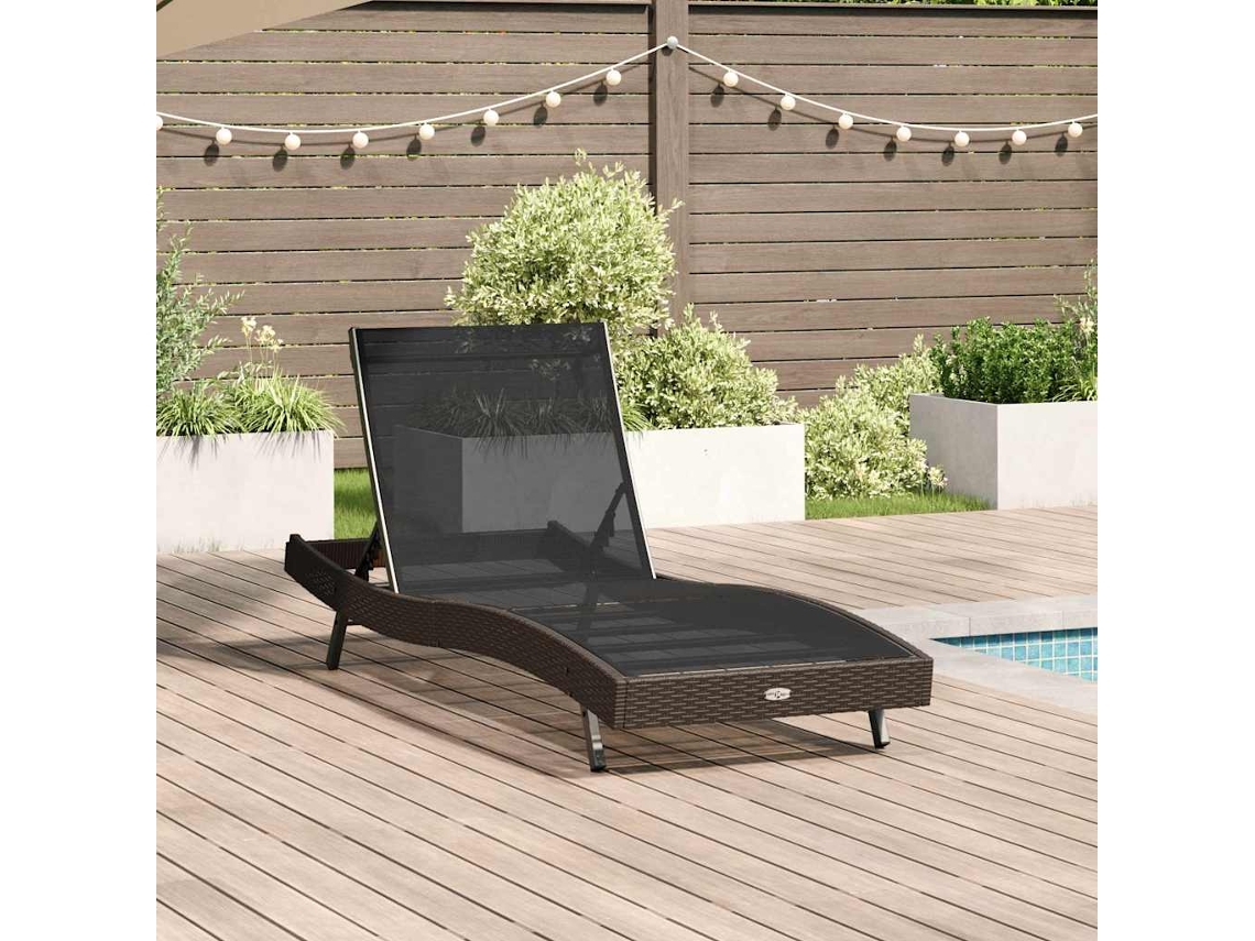 Vidaxl Espreguiçadeira 197 X 70 X 82 Cm Vime Pe