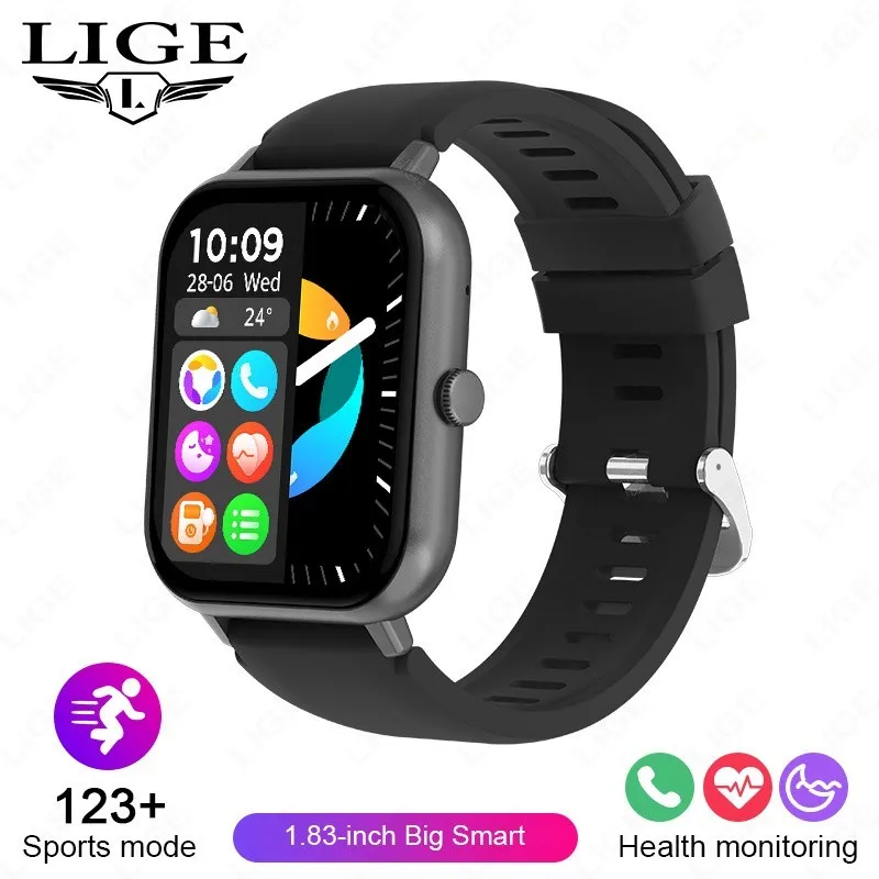 Relógio Inteligente Gps (silicone Preto) Com Tela De 1,83 Polegadas, Mais De 100 Modos Esportivos E Chamadas Bluetooth.
