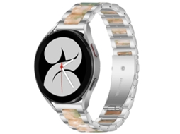 Pulseira De Metal Resinado Intercalada Para Galaxy Watch 4 40/44mm