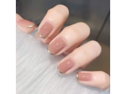 Conjunto de 24 Peças de Tips de Uso Diário Modelo By54 com Borda Prateada e Gradiente de Geléia