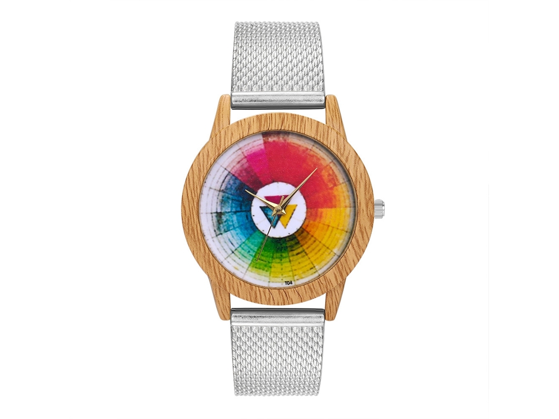 Reloj De Cuarzo Unisex Con Correa De Silicona Y Malla, Plata, Casual