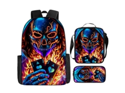 Mochila De Estudante Panoona Play Conjunto 3 Peças Lancheira Estojo 17 Pol 44cm Estilo 34