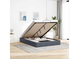 Vidaxl Estrutura De Cama Otomana Sem Colchão 140x190cm Cinzento Escuro