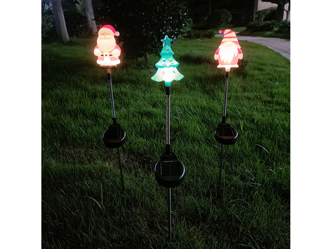 2026 lâmpada Pendente Solar de Natal para Jardim Exterior, Decoração de Natal com Papai Noel, Anão e Árvore, Ip65 Impermeável