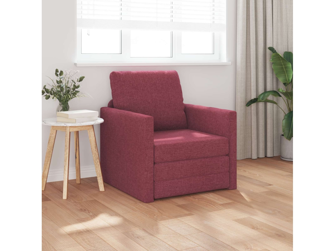 Vidaxl Sofá-cama Vinho Vermelho 74 X 77 X 81 Cm Tecido