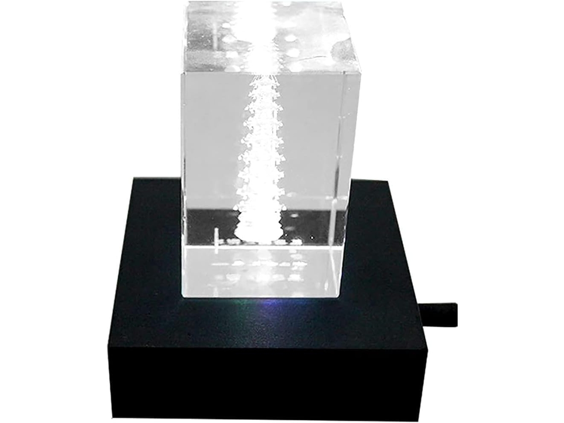 Base De Luminária Pssopp, Suporte Quadrado De Plástico Para Arte Em Cristal Com Pedestal Iluminado Alimentado Por Usb