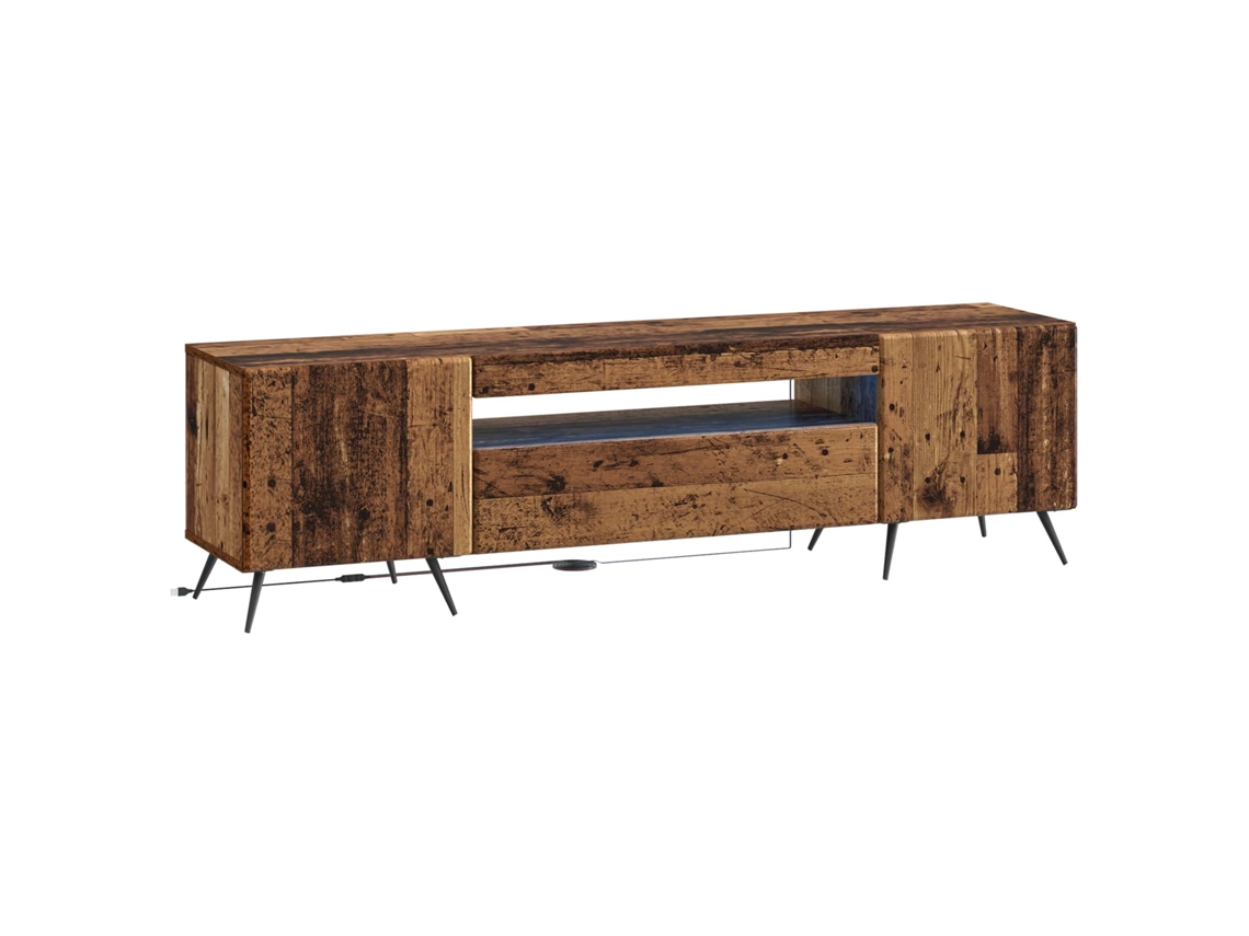 Vidaxl Gabinete De Tv Led Madeira Antiga Derivados De Madeira