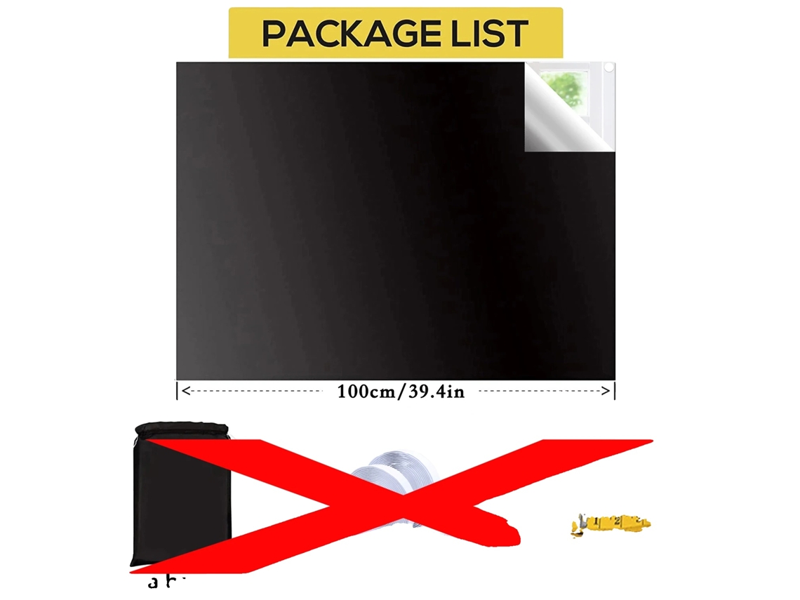 Cortina Para Janela Blackout, 100% Bloqueio De Luz, Privacidade Aprimorada, Sem Ferramentas 100x145 Cm