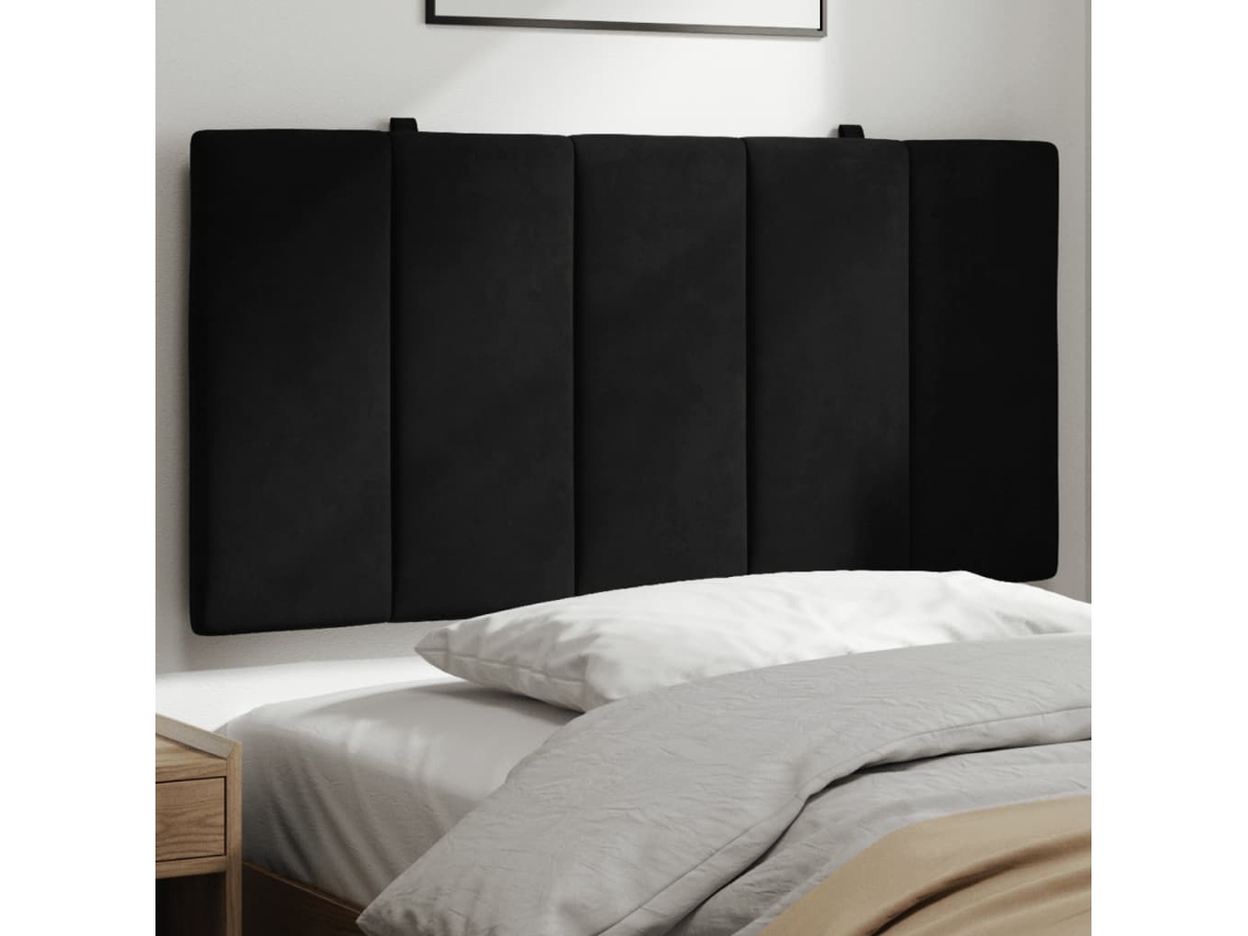 Almofadão De Cabeceira 100 Cm Veludo Preto