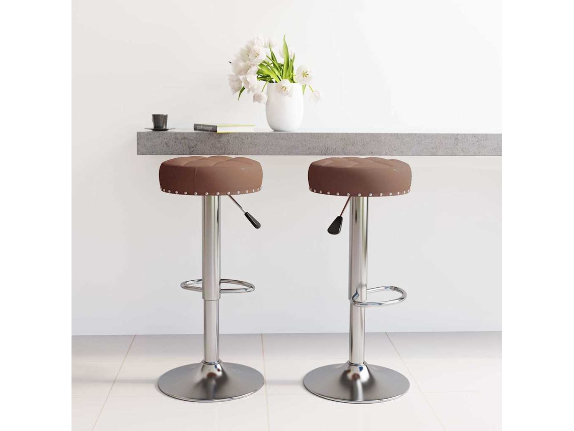 Bancos De Bar 2 Pcs | Banco Interno Tecido Marrom