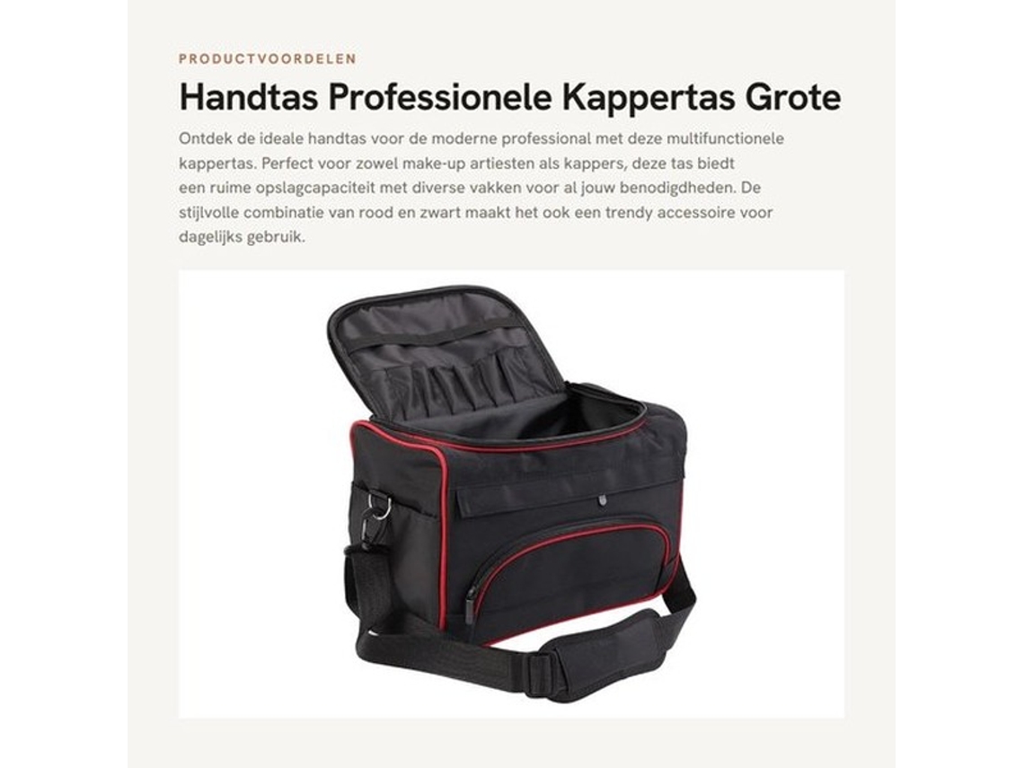 Make-up Tas Groot Volume - Professionele Schoudertas - Draagbare Gereedschapstas - Multifunctionele Tas - Canvas - 35 X 20 X 24 Cm - Make-uptas