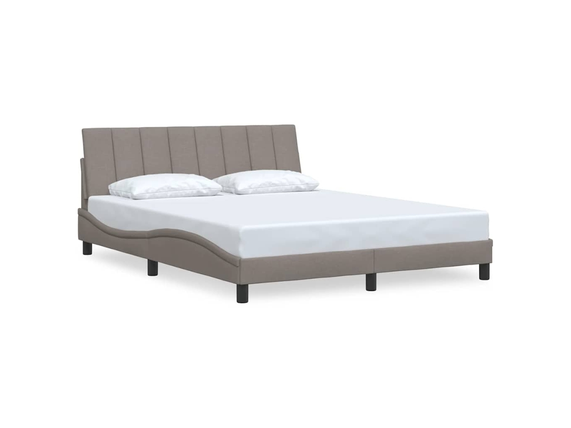 Bed Frame, Bed Frames Vidaxl Cinzento-acastanhado Tecido (160 X 200 Cm)