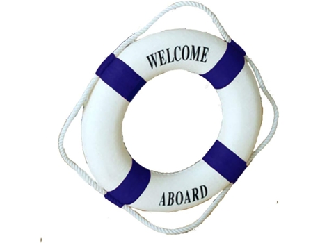Decoração de Parede Boia de Salvamento, Estilo Mediterrâneo, Decoração Náutica TOVBMUP