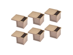 Conjunto De 6 Formas Para Pão E Bolos, Revestimento Antiaderente, Com Tampa, Formato Quadrado, Para Forno, Confeitaria E Preparo Doméstico