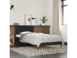 Vidaxl Estrutura de Cama 75x190 Cm Derivados de Madeira e Metal Preto