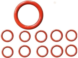 Conjunto De 10 Anéis Vedação Silicone Em Formato O E Manga Corrugada Vermelha 28mm Diâmetro Externo | Compatível Com