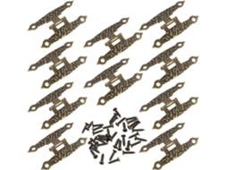 Conjunto De 10 Mini Dobradiças Antigas Ferro Tipo H, 65x34mm, Para Caixas