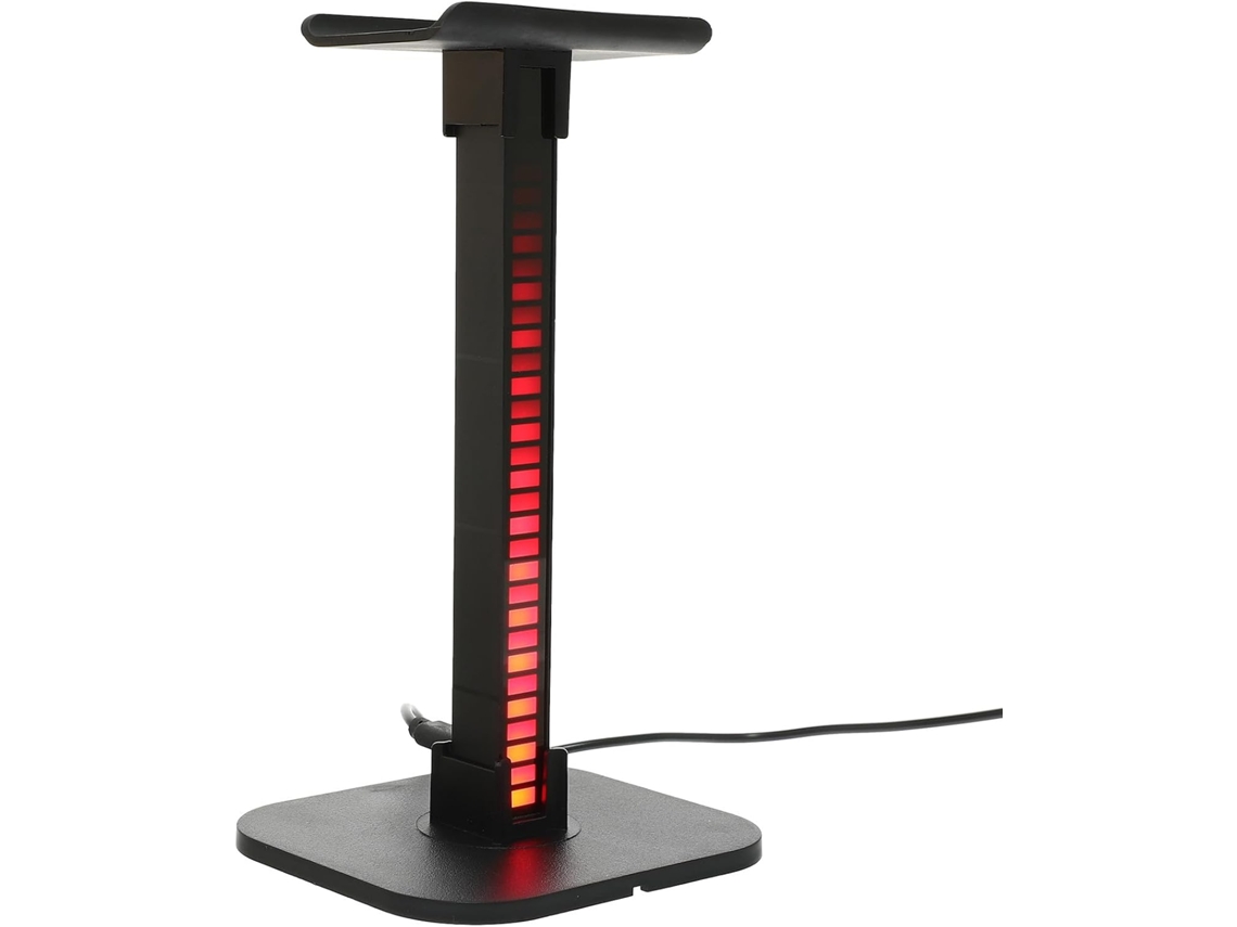Suporte Para Fone De Ouvido Luxshiny Em Plástico E Metal Com Sensor Áudio Rgb Controle Liga Desliga Mesa Jogos, Preto