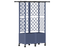 Conjunto 1 Canteiro De Jardim Elevado Vidaxl Cinzento Polipropileno (124 X 40 X 142 Cm)