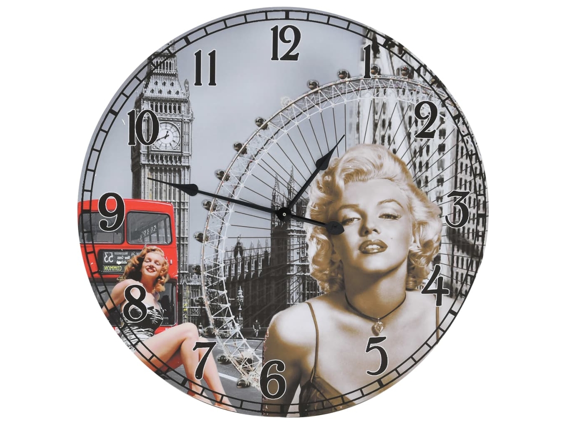 Wall Clock, Wall Clocks Vidaxl Multicolor Mdf (60 Cm)