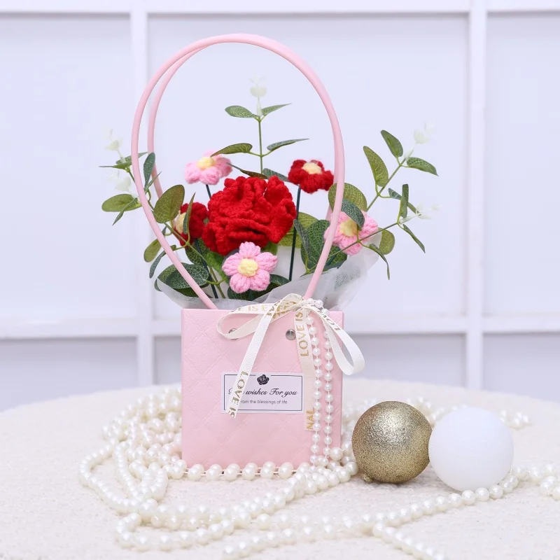 Buquês De Crochê Feitos À Mão, Bolsas Criativas, Decorações Para Mesa De Escritório, Lembrancinhas.
