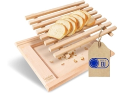 Tábua de Corte Tábua de Ensaio 35 5X28 5X2Cm Bandeja para Migalhas Madeira de Faia Natural Crehom Creative Home