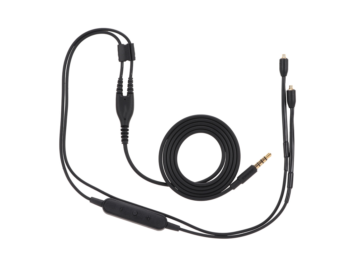 Cabo Trançado Para Fones De Ouvido Shure Se215 Se425 Se535 Se846 Ue900 Com Microfone, Preto